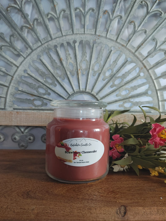 Strawberry Cheesecake 18 oz. single wick soy candle