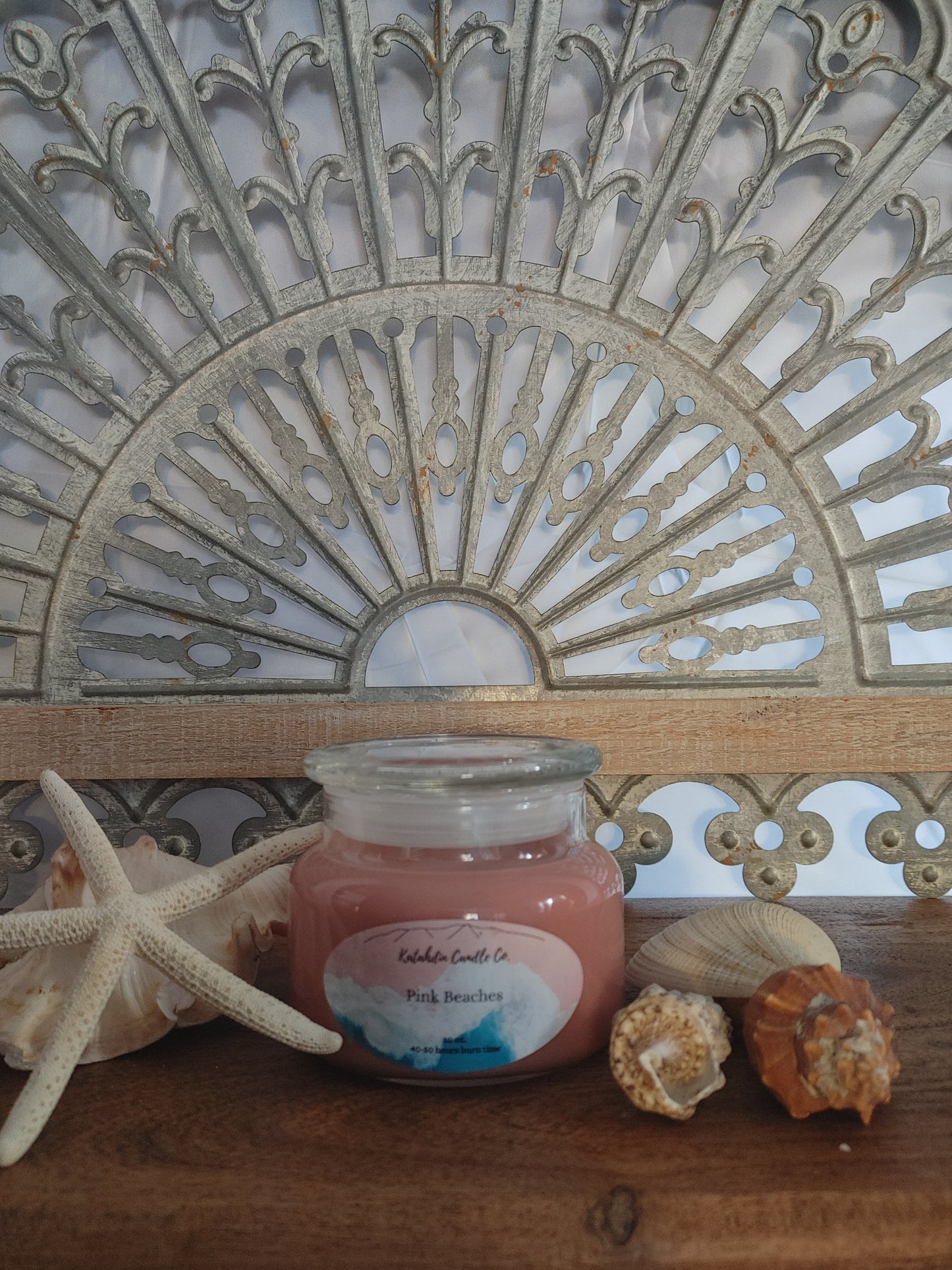Pink Beaches 10 oz. double wick soy candle