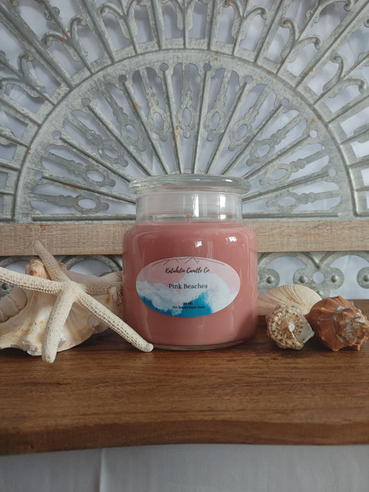 Pink Beaches 18 oz. single wick soy candle